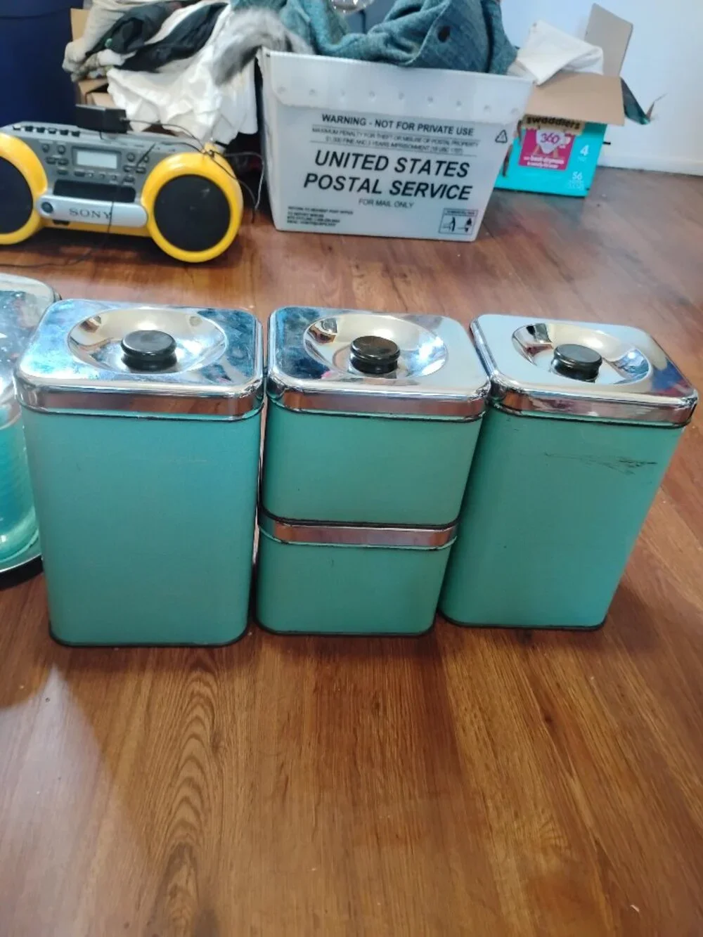 Vintage MCM General Steel Wares Cannister Cake Taker Set